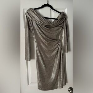 Rachel Zoe Metallic Long Sleeve Dress